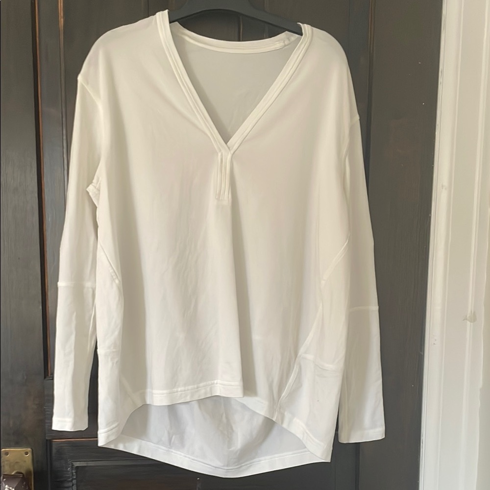 Lululemon White V-Neck Top